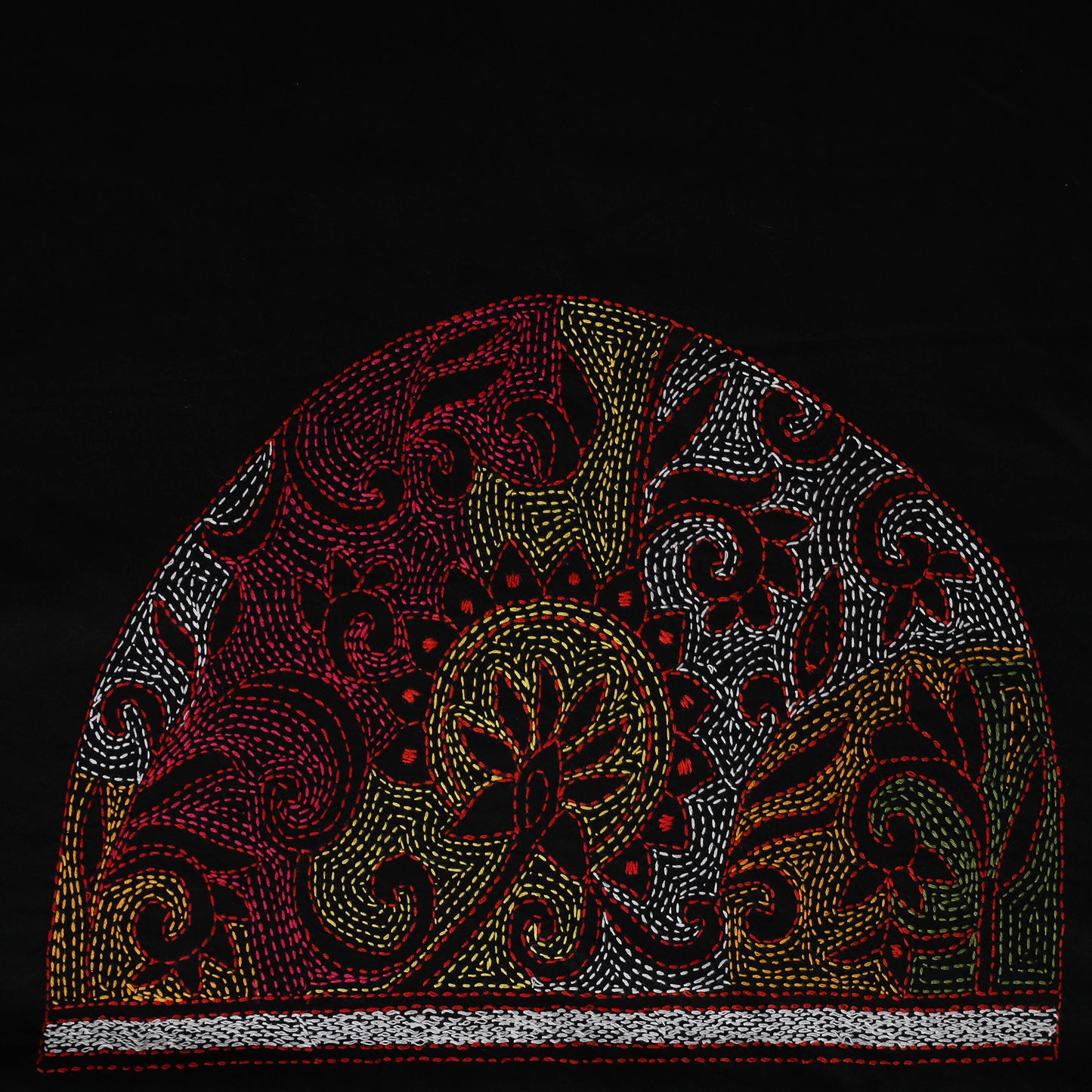 Bengal Kantha Hand Embroidered Cotton Blouse Piece 53