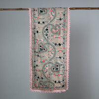 Pink - Ranihati Chanderi Silk Phulkari Embroidered Stole 171