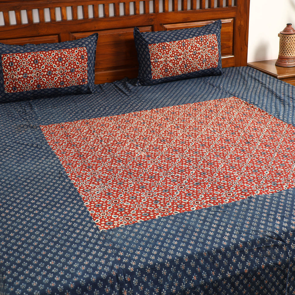 ajrakh double bed cover set