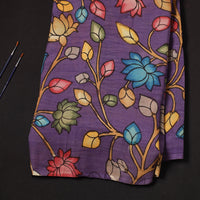 Purple - Chanderi Silk Srikalahasti Handpainted Pen Kalamkari Fabric 05