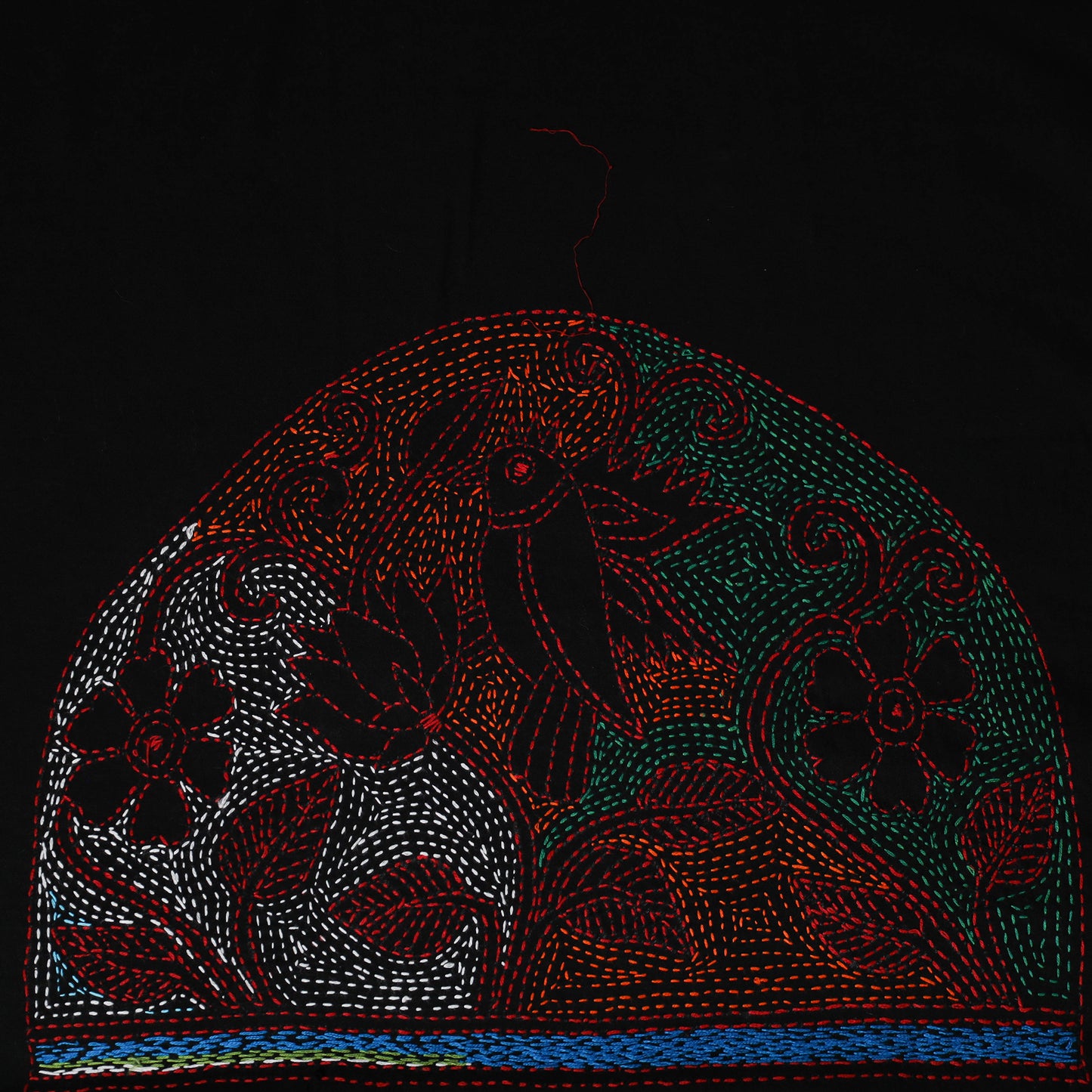 Bengal Kantha Hand Embroidered Cotton Blouse Piece 52