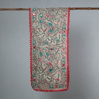 Red - Ranihati Chanderi Silk Phulkari Embroidered Stole 168