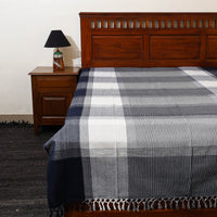 Black - Pure Handloom Cotton Single Bed Cover from Bijnor 31