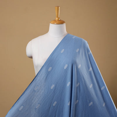 Blue Prewashed Cotton Jacquard Fabric