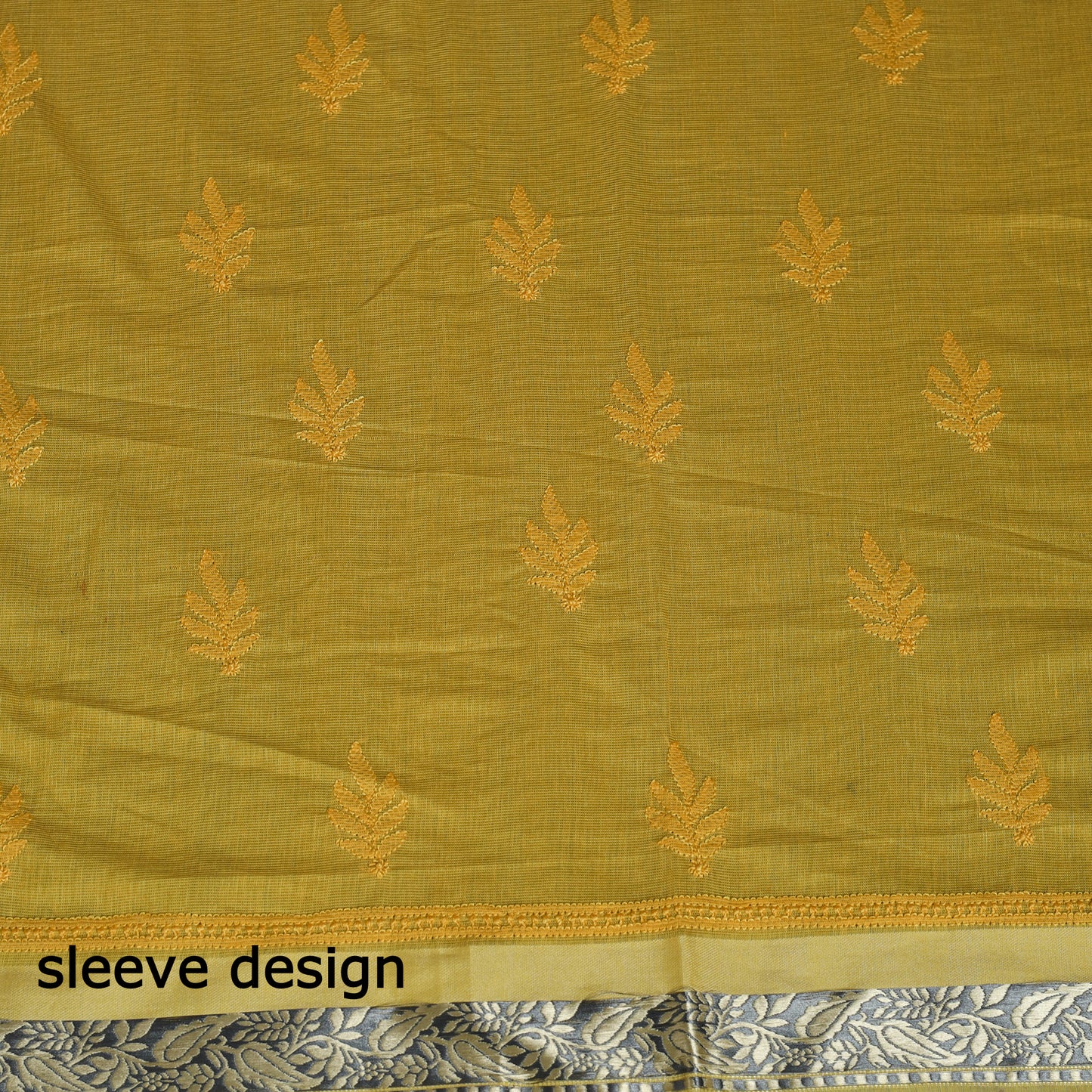 2pc Hand Embroidery Chanderi Silk Chikankari Dress Material