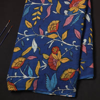 Blue - Chanderi Silk Srikalahasti Handpainted Pen Kalamkari Fabric 15