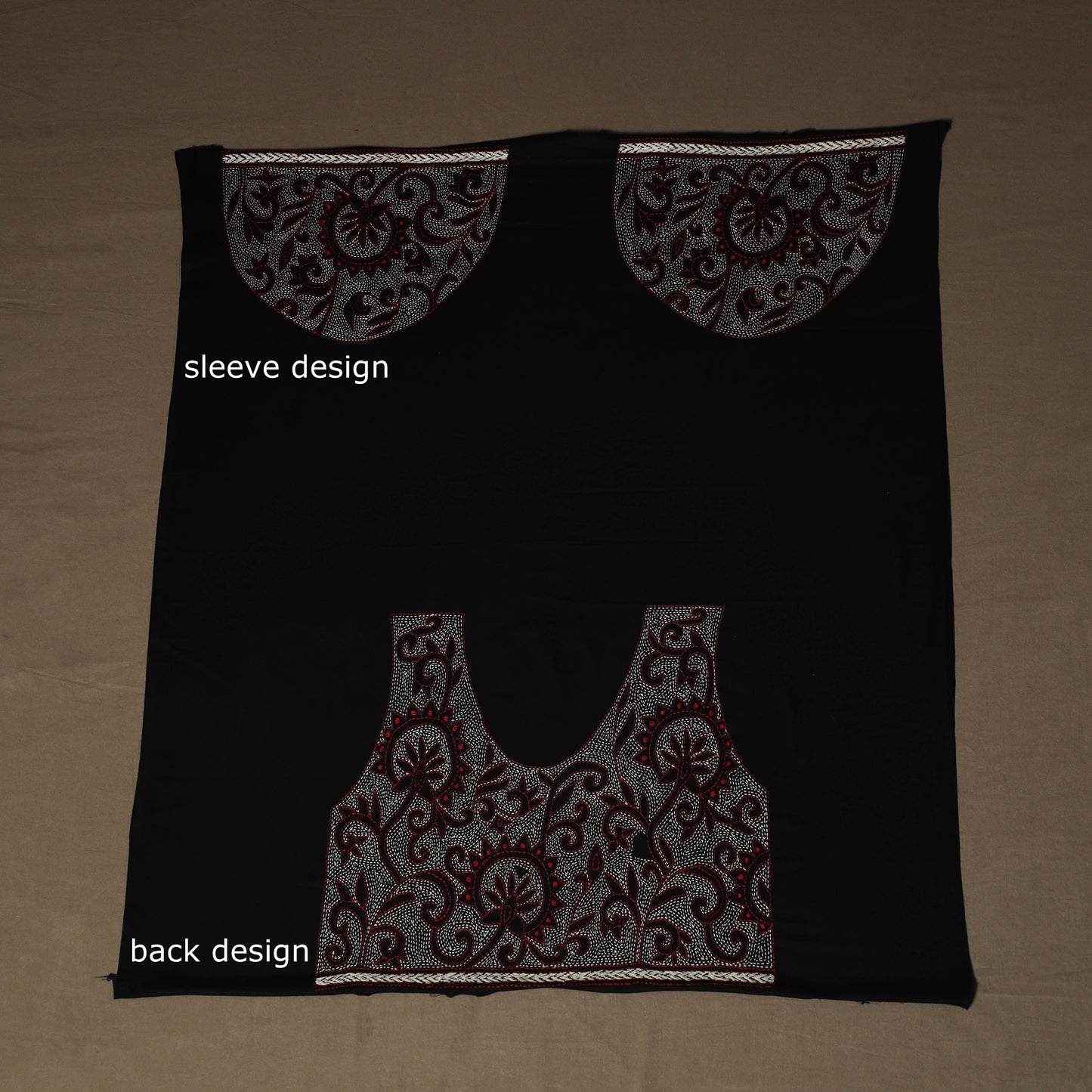 Bengal Kantha Hand Embroidered Cotton Blouse Piece 50