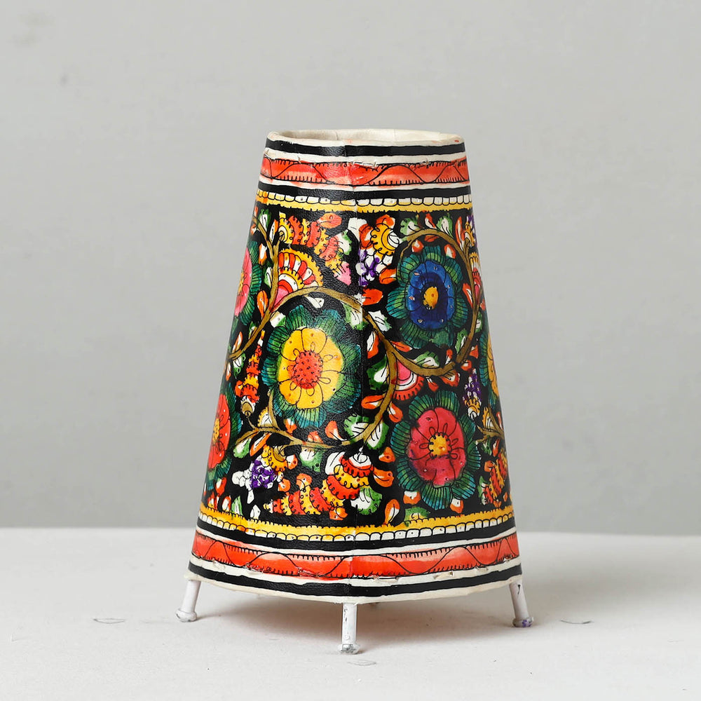 Handpainted Tholu Bommalata Leather Table Lamp (Medium) 100