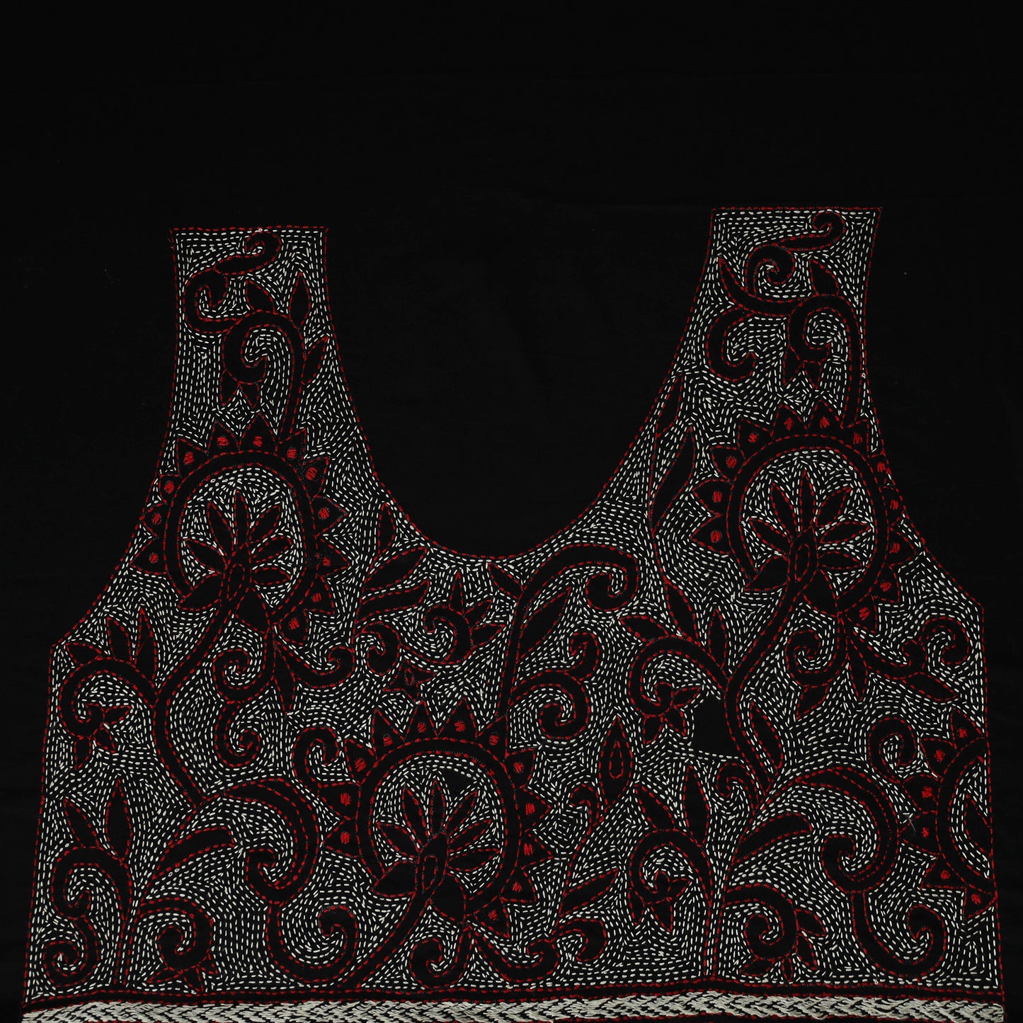 Bengal Kantha Hand Embroidered Cotton Blouse Piece 50