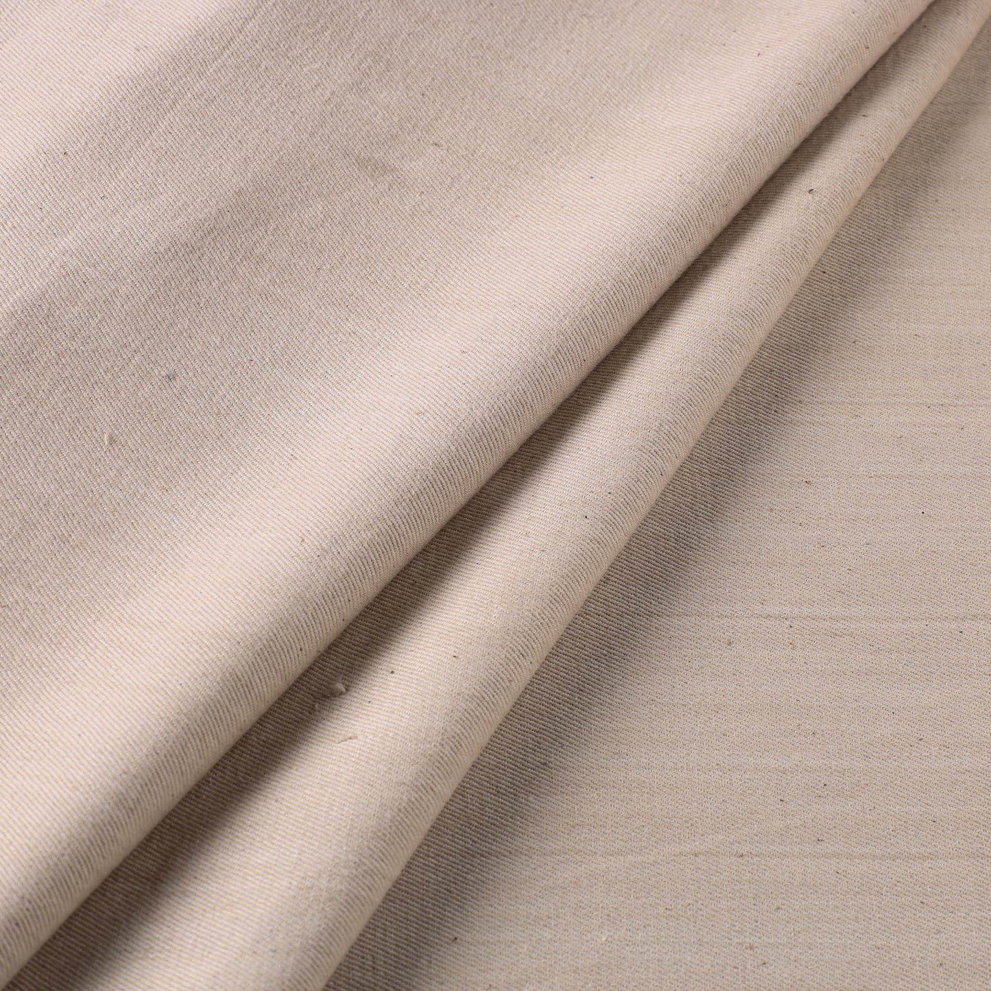 Beige - 2/40 Twill Cotton Handspun Handloom Natural Dyed Plain Fabric 06