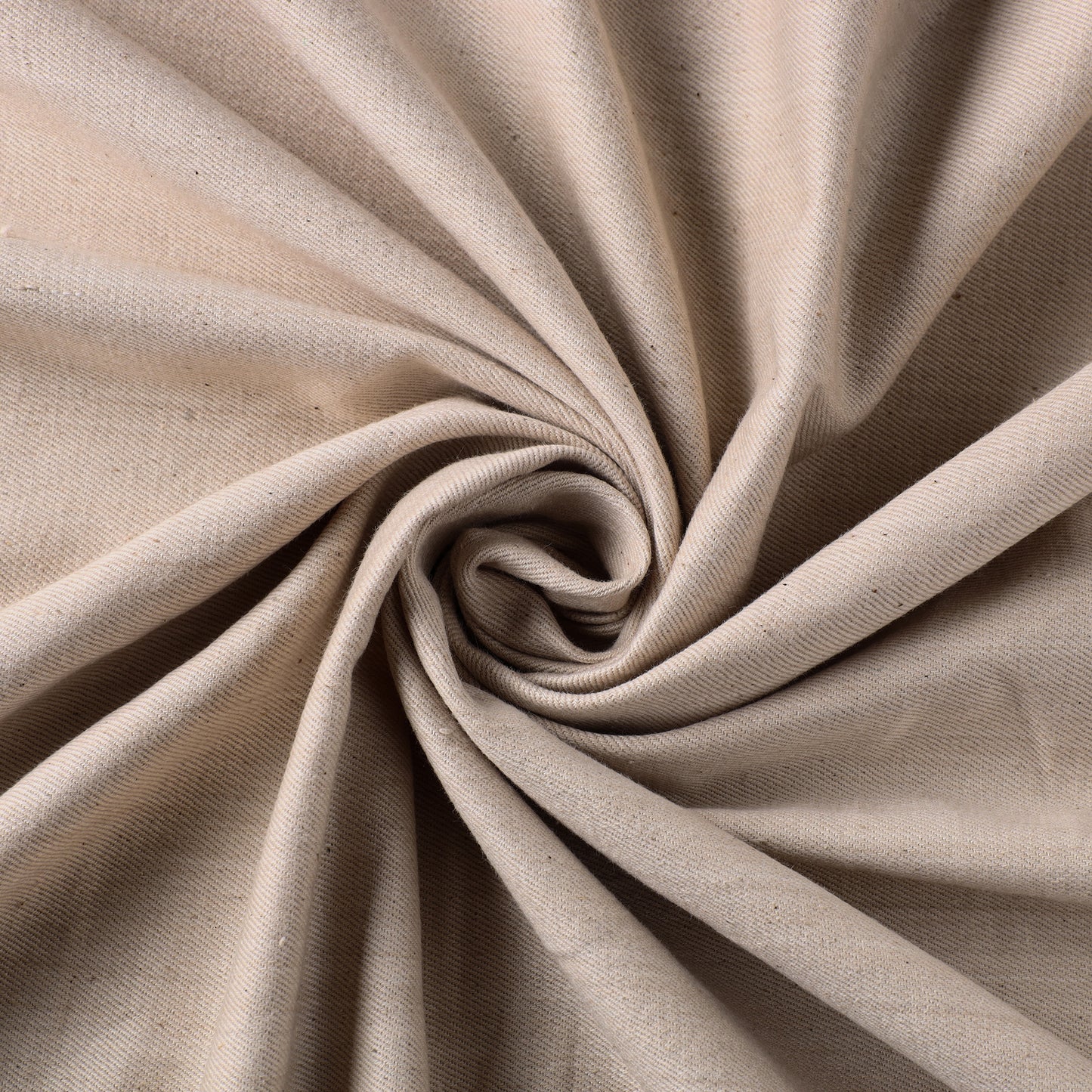 Beige - 2/40 Twill Cotton Handspun Handloom Natural Dyed Plain Fabric 06