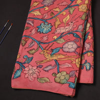 Pink - Chanderi Silk Srikalahasti Handpainted Pen Kalamkari Fabric 11