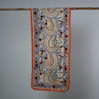 Orange - Ranihati Chanderi Silk Phulkari Embroidered Stole 154