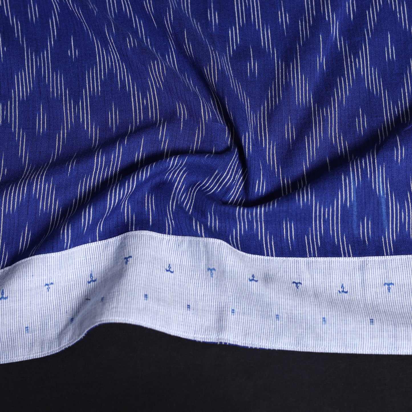 Blue - Cotton Pochampally Ikat Blouse Piece 30