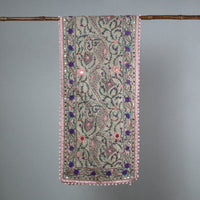 Pink - Ranihati Chanderi Silk Phulkari Embroidered Stole 151