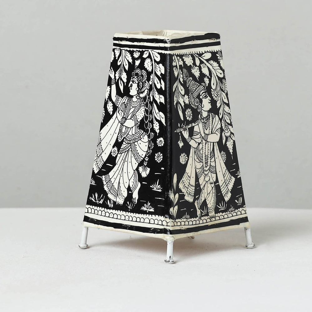 Handpainted Tholu Bommalata Leather Table Lamp (Medium) 105