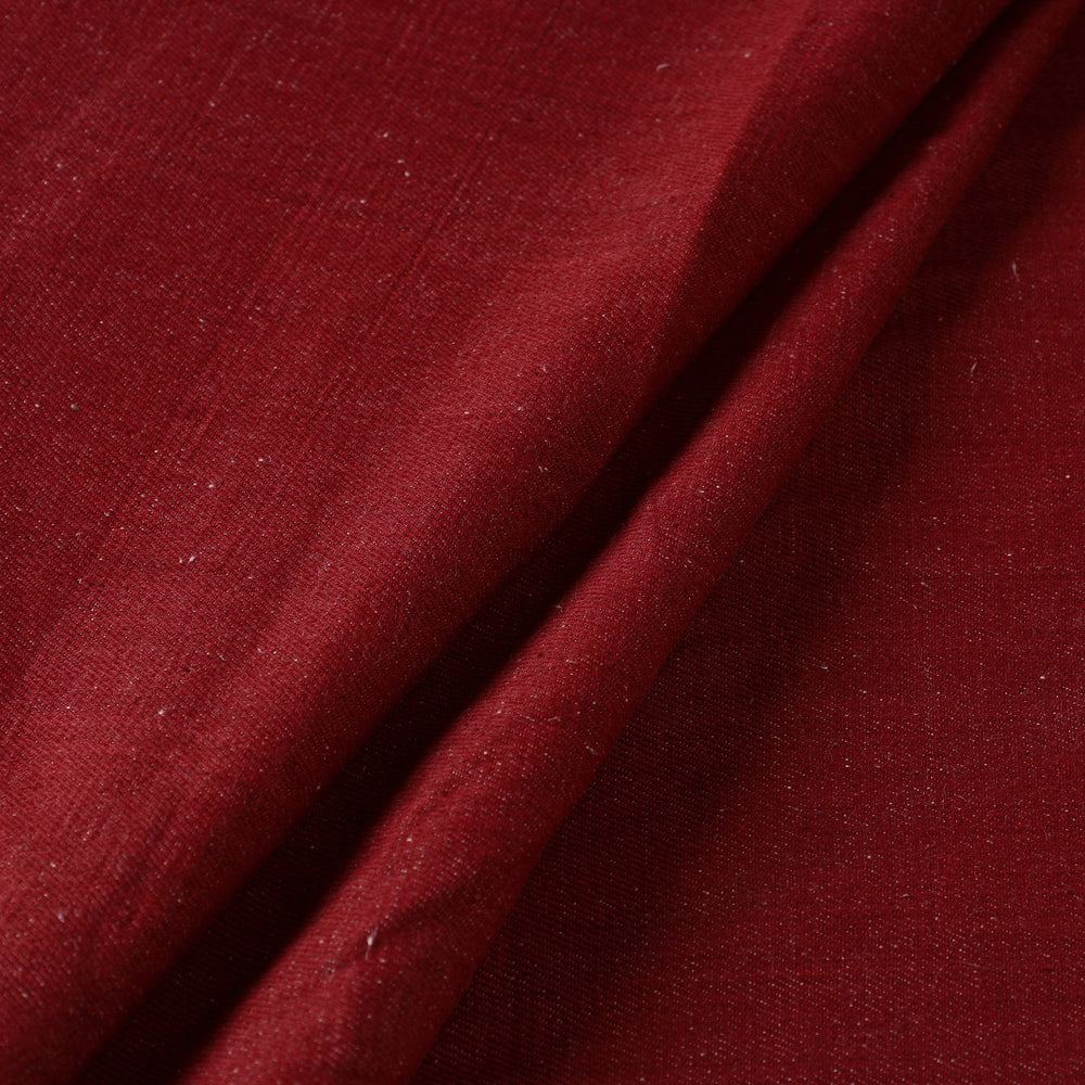 Red - 2/40 Twill Cotton Handspun Handloom Natural Dyed Plain Fabric 03