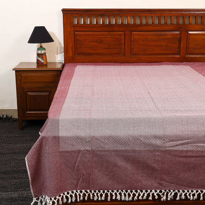 Brown - Pure Handloom Cotton Single Bed Cover from Bijnor 35