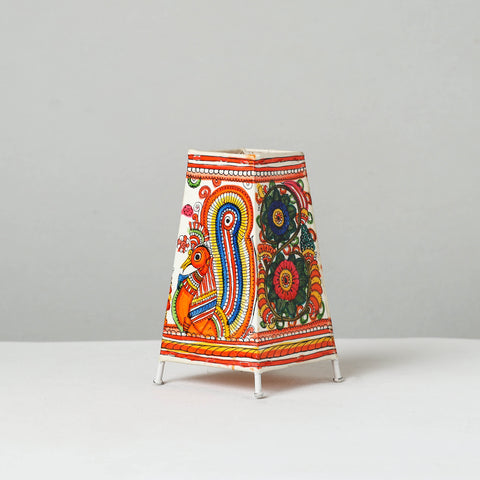 Handpainted Tholu Bommalata Leather Table Lamp (Medium) 107