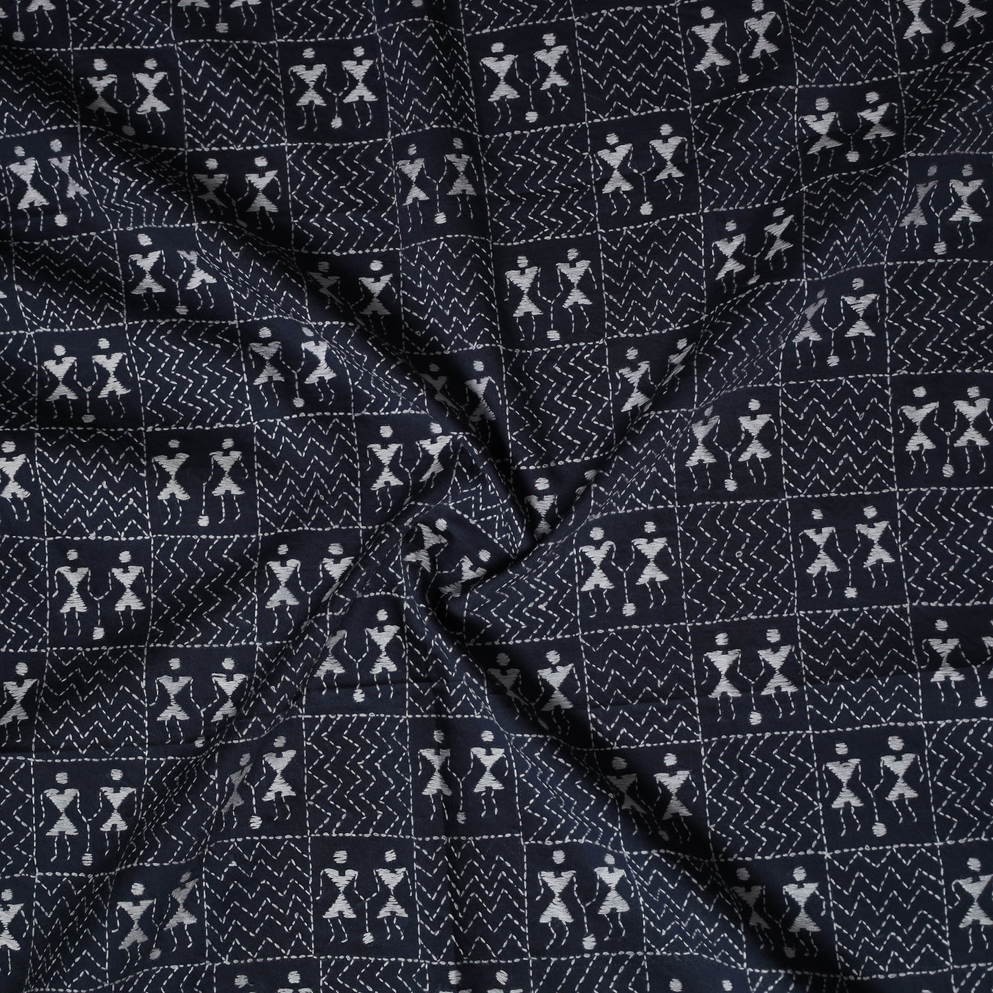 Bengal Kantha Hand Embroidered Cotton Blouse Piece 45