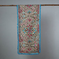 Blue - Ranihati Chanderi Silk Phulkari Embroidered Stole 139