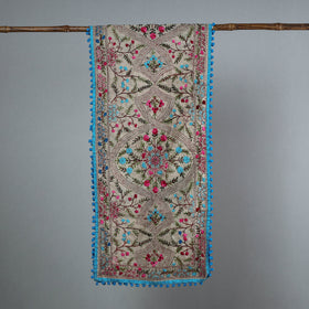 Blue Ranihati Chanderi Silk Embroidered Stole