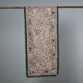 Green Ranihati Chanderi Silk Embroidered Stole