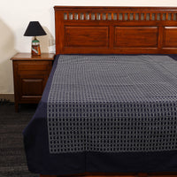 Blue - Pure Handloom Cotton Single Bed Cover from Bijnor 36