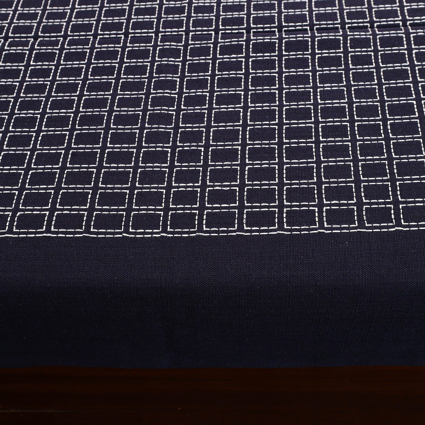 Blue - Pure Handloom Cotton Single Bed Cover from Bijnor 36