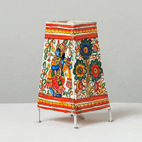 Handpainted Tholu Bommalata Leather Table Lamp (Medium) 111