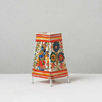 Handpainted Tholu Bommalata Leather Table Lamp (Medium) 111