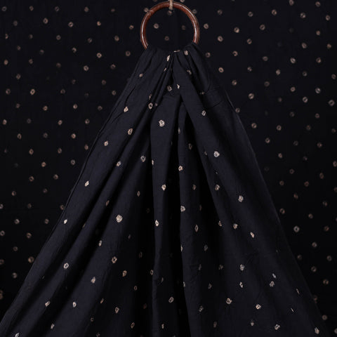 Black - Kutch Bandhani Tie-Dye Pure Cotton Fabric 01