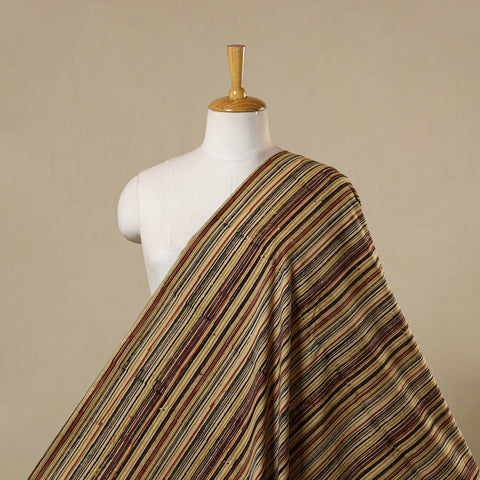 Multicolor - natural dyed cotton pedana kalamkari fabric 07