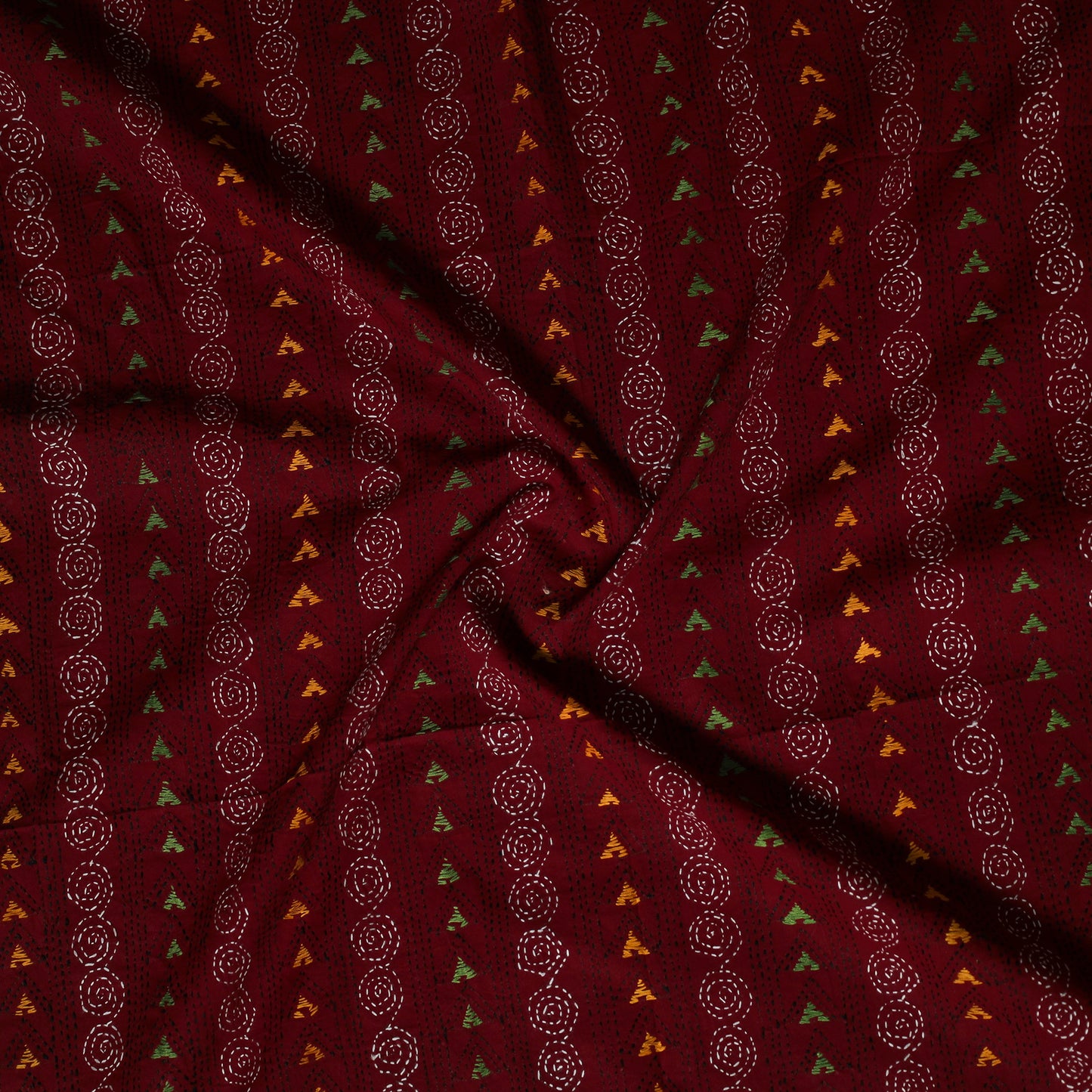 Bengal Kantha Hand Embroidered Cotton Blouse Piece 42