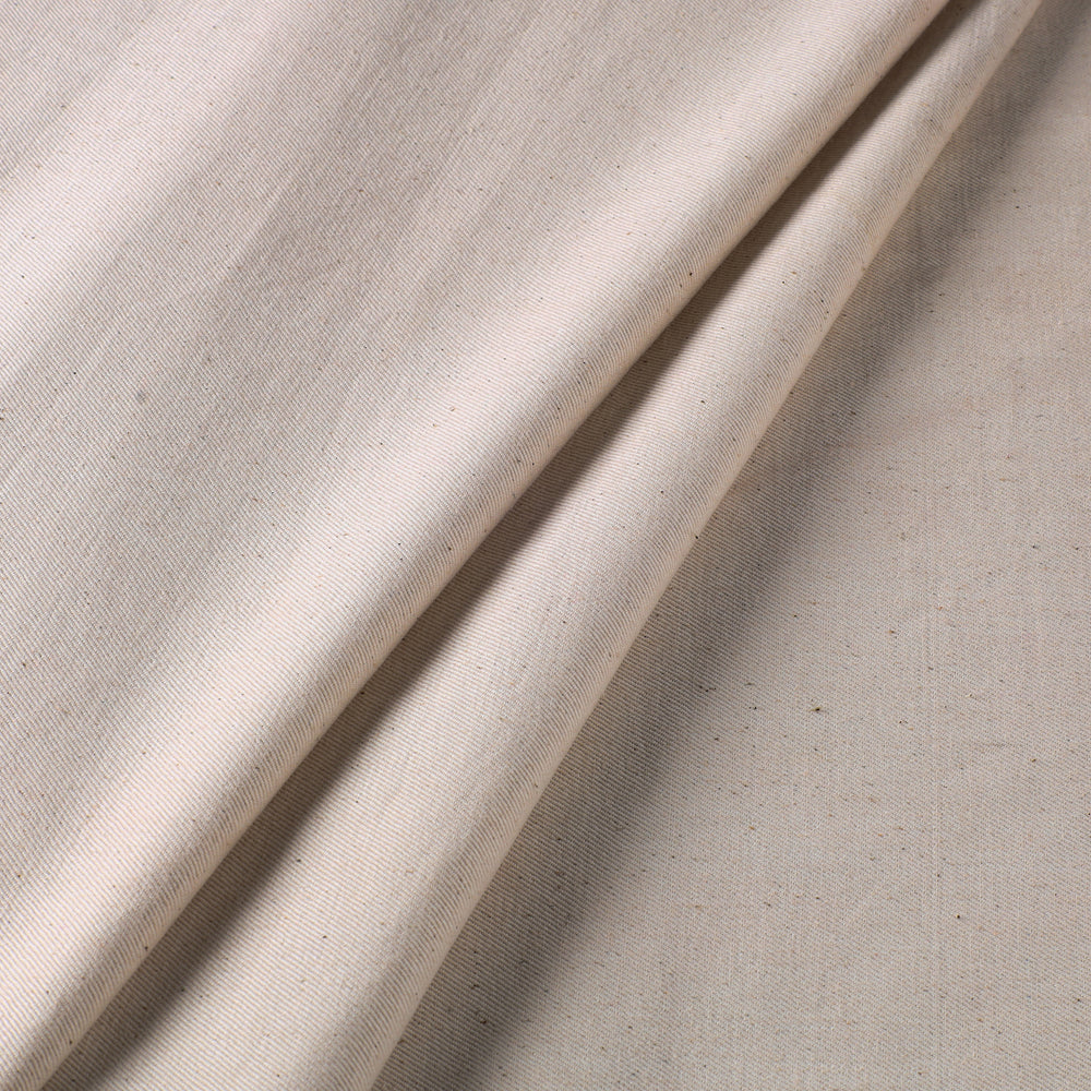 Beige - 2/40 Twill Cotton Handspun Handloom Kora Plain Fabric 01