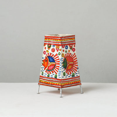 Handpainted Tholu Bommalata Leather Table Lamp (Medium) 113