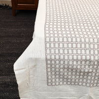 White - Pure Handloom Cotton Single Bed Cover from Bijnor 37