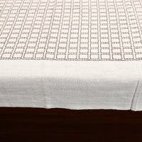 White - Pure Handloom Cotton Single Bed Cover from Bijnor 37