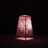 Handpainted Tholu Bommalata Leather Table Lamp (Medium) 112