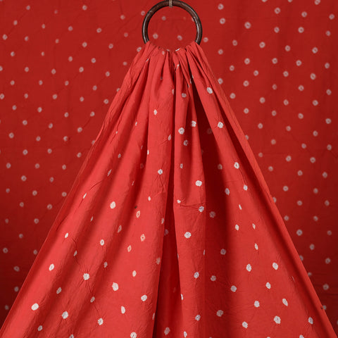 Red - Kutch Bandhani Tie-Dye Pure Cotton Fabric 06