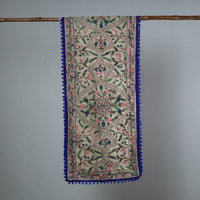 Blue - Ranihati Chanderi Silk Phulkari Embroidered Stole 121