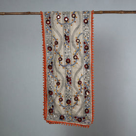 Orange Ranihati Chanderi Silk Embroidered Stole
