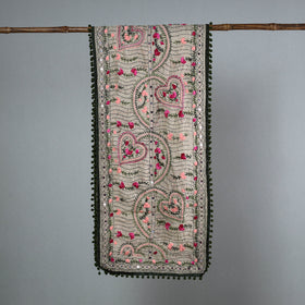 Green Ranihati Chanderi Silk Embroidered Stole