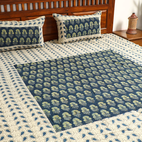 ajrakh double bed cover set