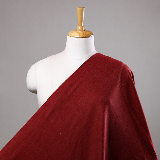 Red - 2/40 Twill Cotton Handspun Handloom Natural Dyed Plain Fabric 03