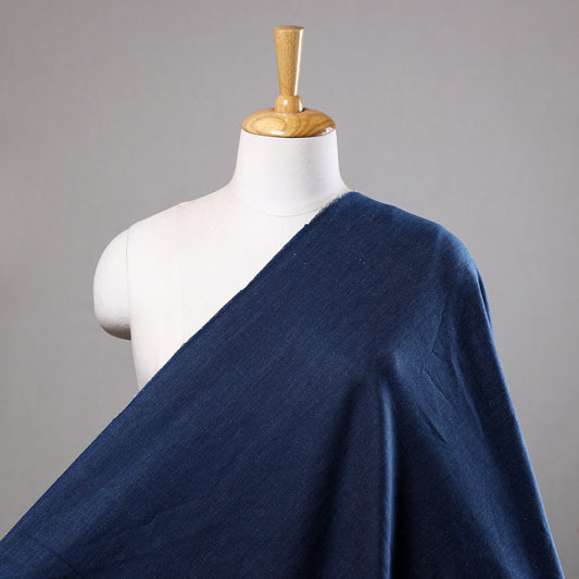 Blue - 2/40 Twill Cotton Handspun Handloom Natural Dyed Plain Fabric 04