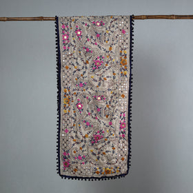 Blue Ranihati Chanderi Silk Embroidered Stole