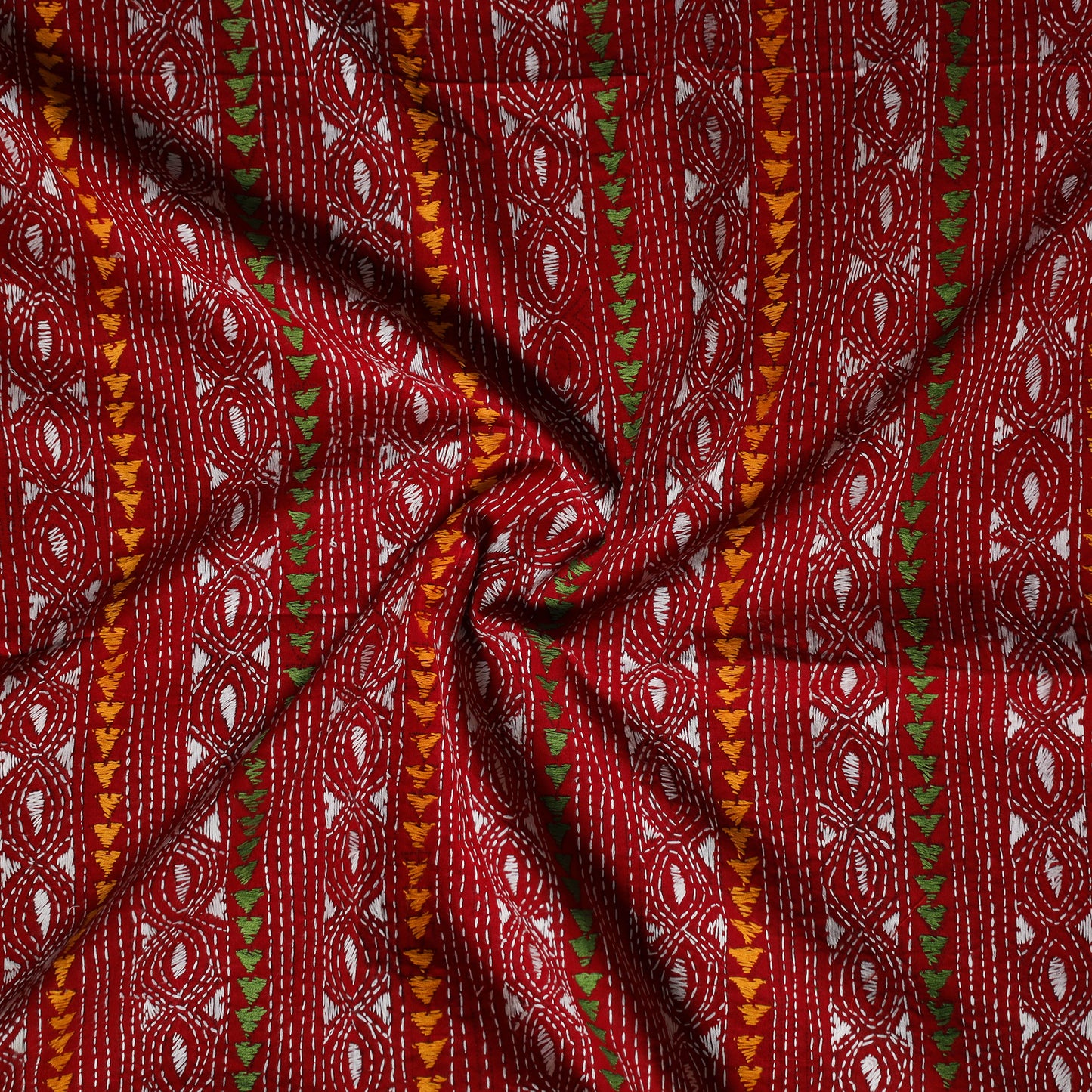 Bengal Kantha Hand Embroidered Cotton Blouse Piece 32