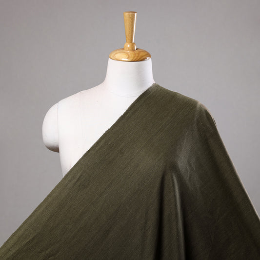 Green - 2/40 Twill Cotton Handspun Handloom Natural Dyed Plain Fabric 07