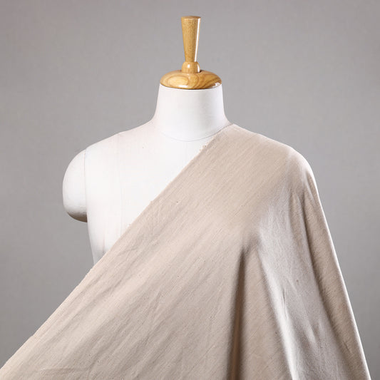 Beige - 2/40 Twill Cotton Handspun Handloom Natural Dyed Plain Fabric 06